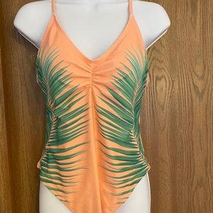 Coral/Palm Leaves One Piece Swimsuit (Target)